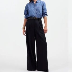 Madewell Harlow Superwide-Leg Trouser Pants True Black NWT Size 00